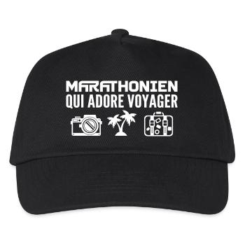 Voyageurs & Marathoniens : Passion & Découverte - Casquette de baseball Enfant - noir - Devant