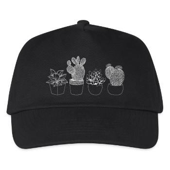 Minimalistische Kaktus Illustration - Kinder Basecap - Schwarz - Vorne