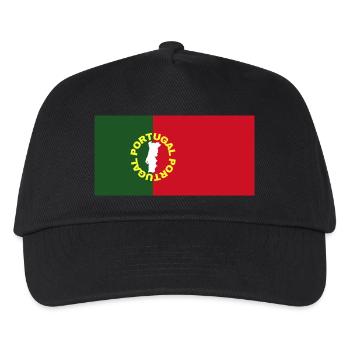 Portugal in den Farben der portugiesischen Flagge - Kinder Basecap - Schwarz - Vorne