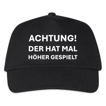 Achtung der hat mal höher gespielt - Kinder Basecap - Schwarz - Vorne