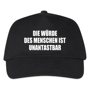 die würde des menschen ist unantastbar - Kinder Basecap - Schwarz - Vorne