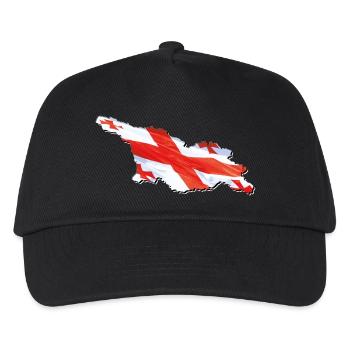 Drapeau de la Géorgie sur la carte de la Géorgie - Casquette de baseball Enfant - noir - Devant