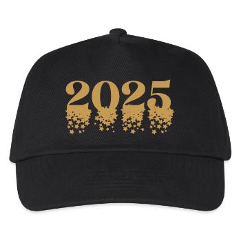 2025 Silvester Outfit Damen Herren – Modern Spaßig - Kinder Basecap - Schwarz - Vorne