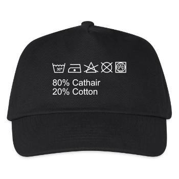 80% Cathair 20% Coton, funny Cat Design - Casquette de baseball Enfant - noir - Devant