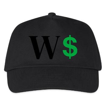 Buchstabe w Dollar - Kinder Basecap - Schwarz - Vorne