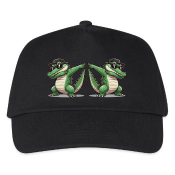 Crocodile Comic Dabbing 2 - Kids’ Baseball Cap - black - Front
