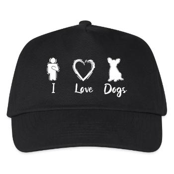 I Love Dogs - Kinder Basecap - Schwarz - Vorne
