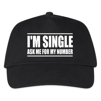 Ich bin Single, frag mich nach meiner Nummer - Kinder Basecap - Schwarz - Vorne