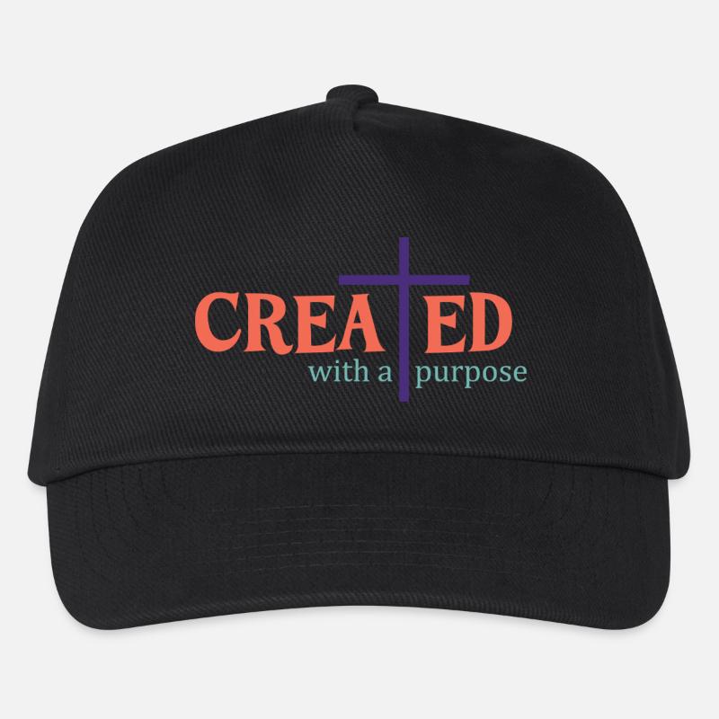 created with a purpose - Kids’ Baseball Cap - black