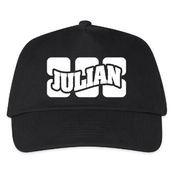Julian als Name - Kinder Basecap - Schwarz - Vorne