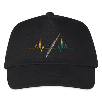 Flute Heartbeat Flute - Kids’ Baseball Cap - black - Front