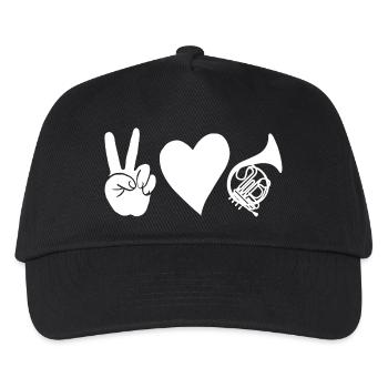 Horn player French horn - Kids’ Baseball Cap - black - Front