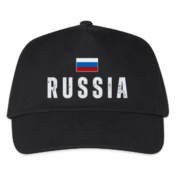 Russische Flagge, russischer Stolz - Kinder Basecap - Schwarz - Vorne