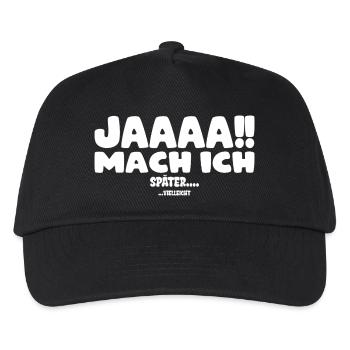 Jaaaa mach ich! später... (vielleicht) - Kinder Basecap - Schwarz - Vorne