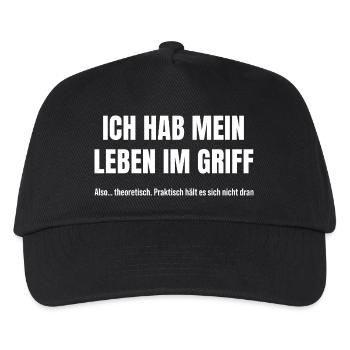 Mein Leben ist im Griff – sagt die Theorie - Kinder Basecap - Schwarz - Vorne