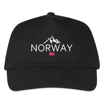 Norway - Norge - Norwegen - Flagge - Skandinavien - Kinder Basecap - Schwarz - Vorne