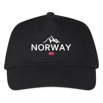 Norway - Norge - Norwegen - Flagge - Skandinavien - Kinder Basecap - Schwarz - Vorne