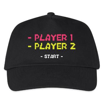 Player Start Rétro Gaming 8-Bit Pixel Art - Casquette de baseball Enfant - noir - Devant