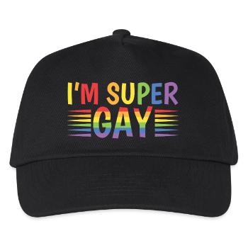 I´m super gay LGBT - Kinder Basecap - Schwarz - Vorne