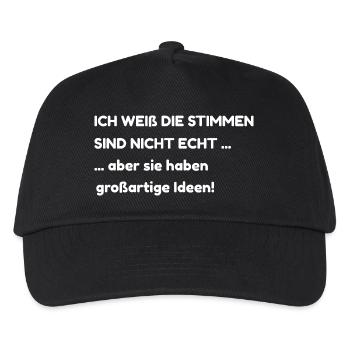 Ich weiß die stimmen sind nicht echt - Kinder Basecap - Schwarz - Vorne