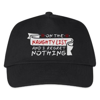 On the naughty list and regret nothing XMas Spruch - Kids’ Baseball Cap - black - Front