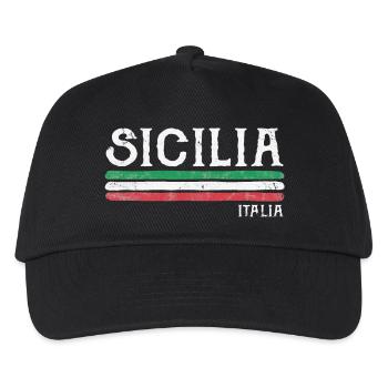 Sicilia Italia Distressed Flag - Kids’ Baseball Cap - black - Front