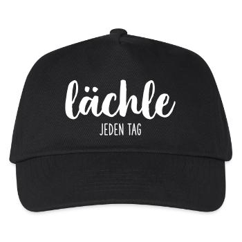 lächle jeden Tag Motivation - Kinder Basecap - Schwarz - Vorne