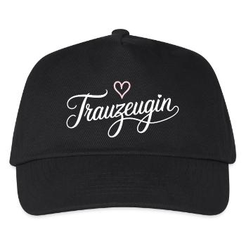 Trauzeugin Herz Hochzeit Feier - Kinder Basecap - Schwarz - Vorne