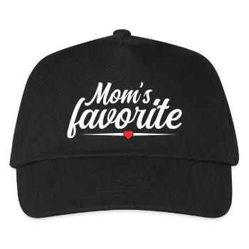 Lieblingssohn des Herzens - Mama's Stolz - Kinder Basecap - Schwarz - Vorne