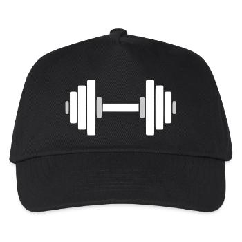 Hantel Gym Muskel Training - Kinder Basecap - Schwarz - Vorne