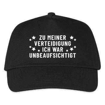 In my defense, I was unattended - Kids’ Baseball Cap - black - Front