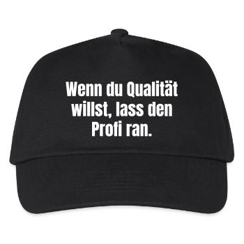 Profi Qualität Typo Poster - Kinder Basecap - Schwarz - Vorne