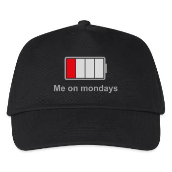 Low Battery Mondays – Low Energy Mood - Kids’ Baseball Cap - black - Front