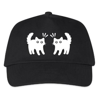 Katzen Paar - Kinder Basecap - Schwarz - Vorne