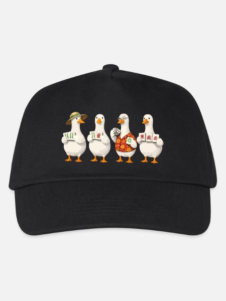 Mahjong goose - Kinder Basecap - Schwarz