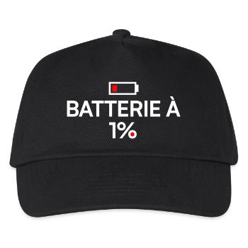 1% humor modern fatigue battery - Kids’ Baseball Cap - black - Front