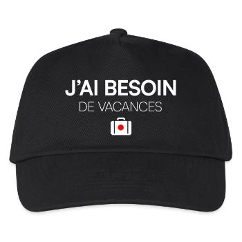 I NEED A VACATION. | Humor - Kids’ Baseball Cap - black - Front