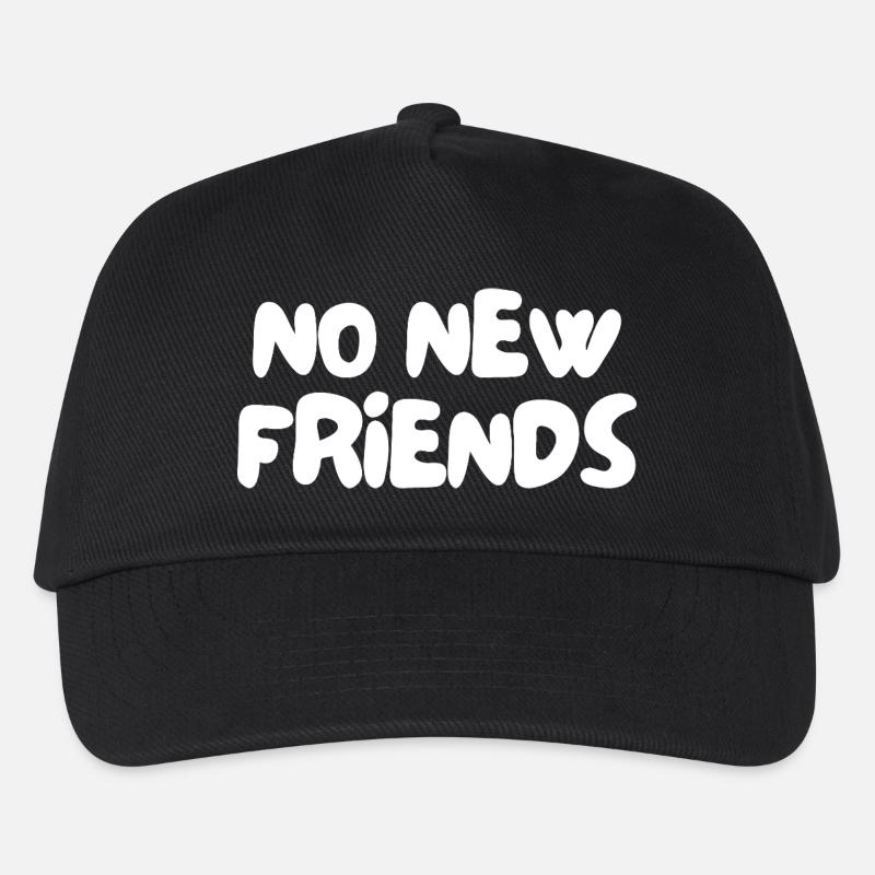 no new friends - Kinder Basecap - Schwarz