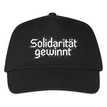 Solidarität gewinnt Statement Design Weiß - Kinder Basecap - Schwarz - Vorne