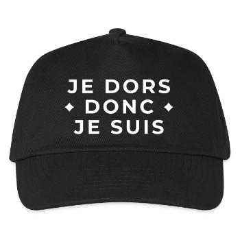 I Sleep Therefore I Am - Sleep Humor - Kids’ Baseball Cap - black - Front