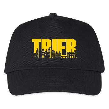 Trier - Skyline - Schrift - Mosel Rheinland-Pfalz - Kinder Basecap - Schwarz - Vorne
