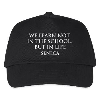 Citation de Sénèque sur l’apprentissage - Casquette de baseball Enfant - noir - Devant