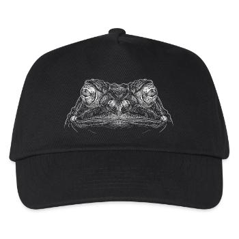 Dessin au trait minimaliste croquis abstrait griffonnage grenouille - Casquette de baseball Enfant - noir - Devant