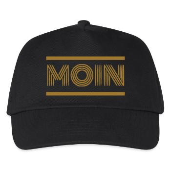 Moin Norddeutschland Hamburg Küste Moin Moin Gold - Kinder Basecap - Schwarz - Vorne