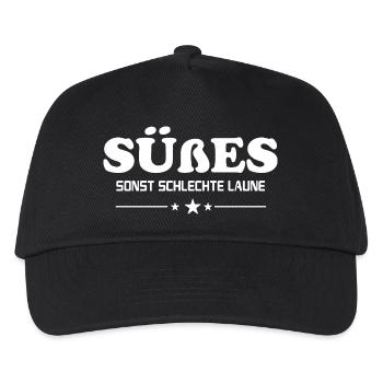 Süßes Schokolade Schlechte Laune Lustige Sprüche  - Kinder Basecap - Schwarz - Vorne