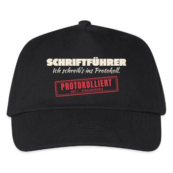 Protokollwitz Schriftführer - Kinder Basecap - Schwarz - Vorne