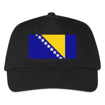 bosnien, bosnia, Fahne, Flagge - Kinder Basecap - Schwarz - Vorne