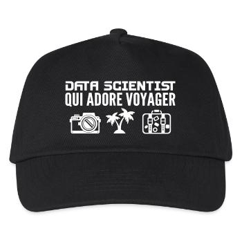 Reisende & Data Scientists: Leidenschaft & Entdeckung - Kinder Basecap - Schwarz - Vorne