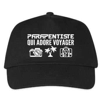 Voyageurs & Parapentistes : Passion & Découverte - Casquette de baseball Enfant - noir - Devant