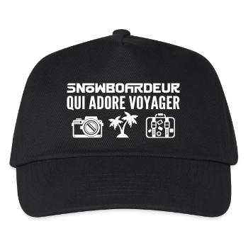 Voyageurs & Snowboardeurs : Passion & Découverte - Casquette de baseball Enfant - noir - Devant